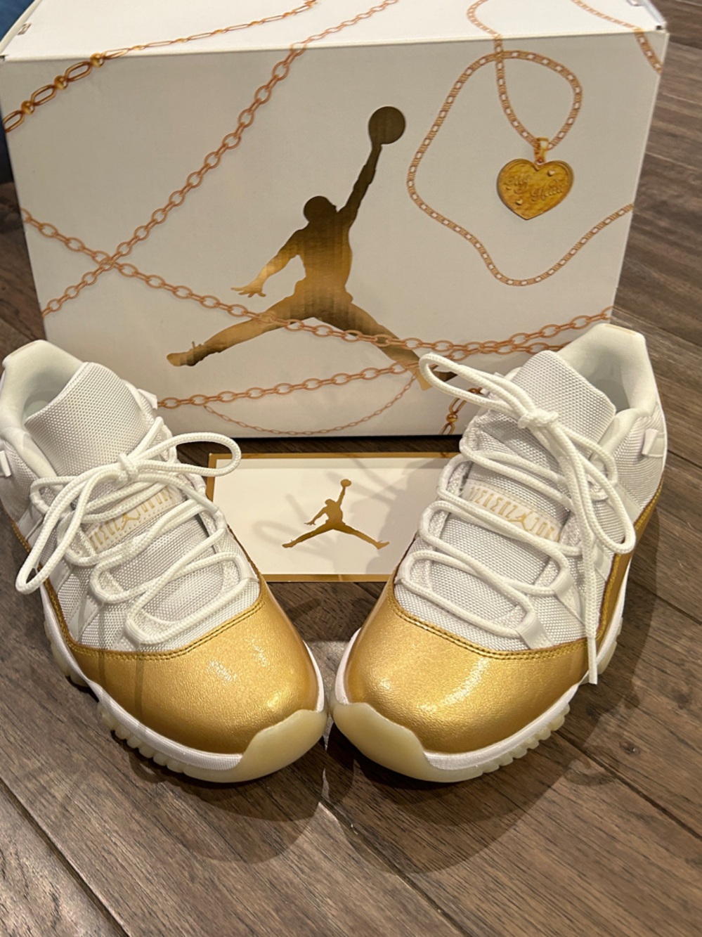 Jordan Woman’s Low Top Sneakers - White & Metallic Gold